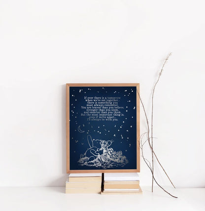 Winnie the Pooh Quote - You Are Braver Than You Believe - Gold Foil Print - 8.5x11 inches