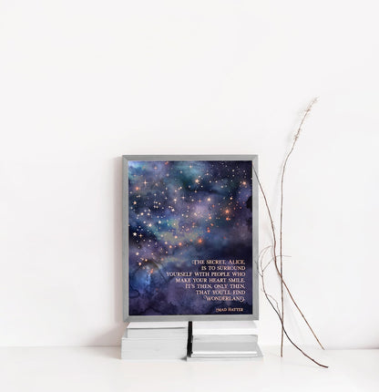 Alice in Wonderland Quotes - The Secret Quote - Mad Hatter Quote - Lewis Carroll - 8.5x11 inches
