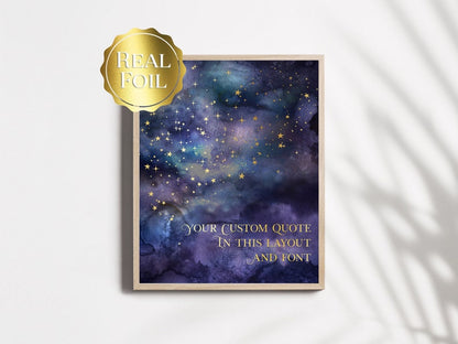 Gold Foil Custom Quote Print - Custom Gold Foil Print - Personalized Gold Foil Print