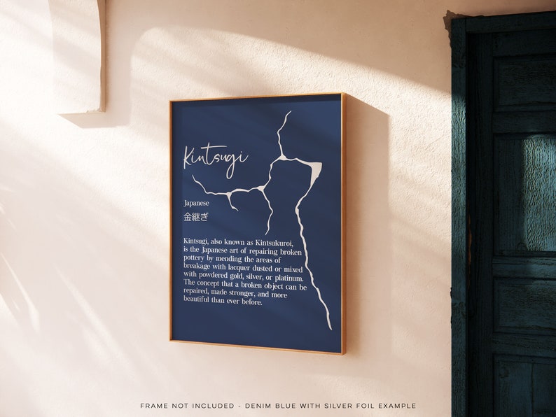 Kintsugi Definition Print - Kintsukuroi Definition - Japanese Definition Print - Gold Foil Print
