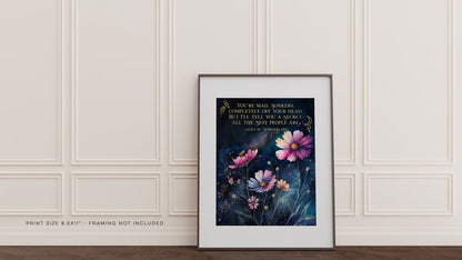 Alice in Wonderland Quotes - You're mad, bonkers, completely off your head - Book Lover Gift - Lewis Carroll - Gold Foil Print - 8.5x11 inch