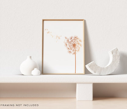 Dandelion Gold Foil - Gold Foil Dandelion Art Print - Gold Floral Print - Dandelion Wall Art - Gold Room Decor - Botanical Art