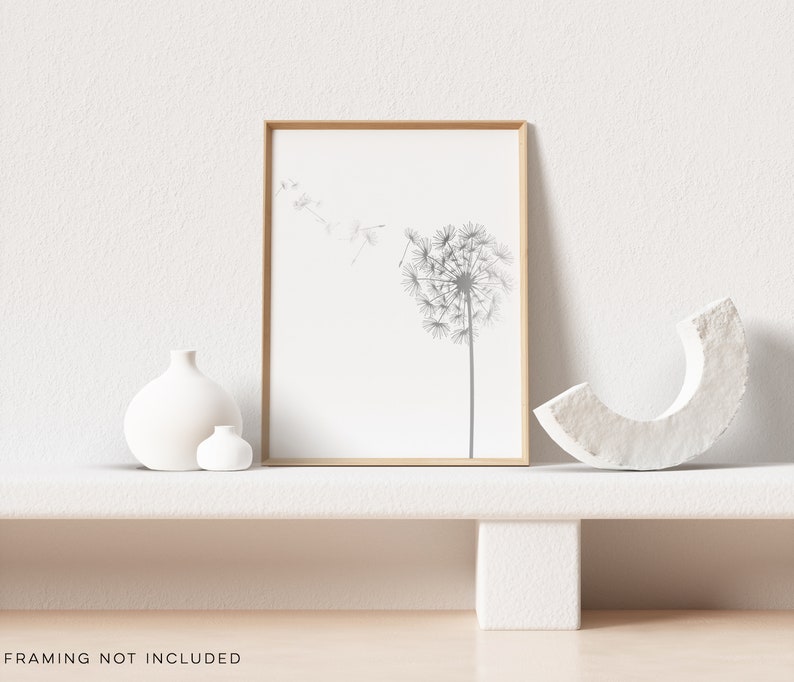 Dandelion Gold Foil - Gold Foil Dandelion Art Print - Gold Floral Print - Dandelion Wall Art - Gold Room Decor - Botanical Art
