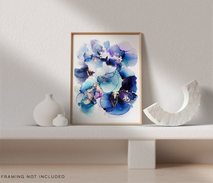 Fluid Art - Blue Abstract Art - 18x24 Painting - Alcohol Ink Art - Modern Art - Blue Abstract Painting