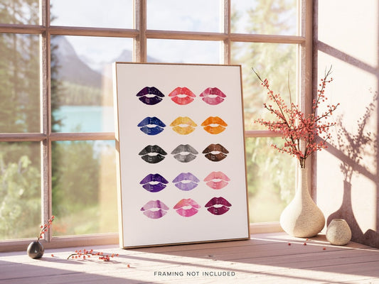 Watercolor Lips Print - Lipstick Art - Lipstick Print - Watercolor Make Up - Make Up Print - Make Up Art - Fashion Print - Modern Fashion