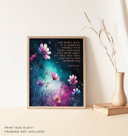 Alice in Wonderland Quotes 3 Piece Wall Art - When You Can't Look on the Bright Side - Book Lover Gift - Lewis Carroll - 8.5x11 inches