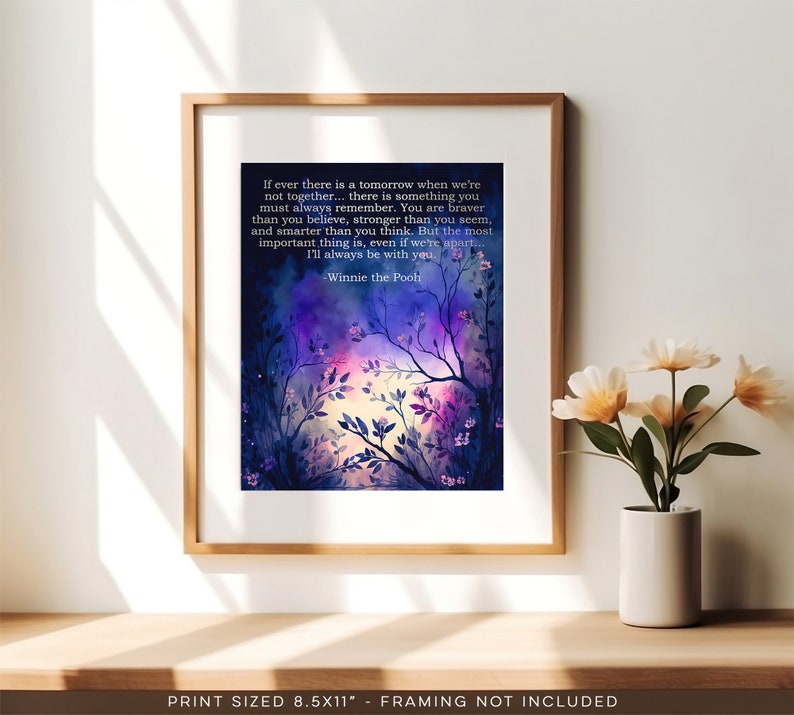 Winnie the Pooh Quote - You Are Braver Than You Believe - Gold Foil Print - 8.5x11 inches