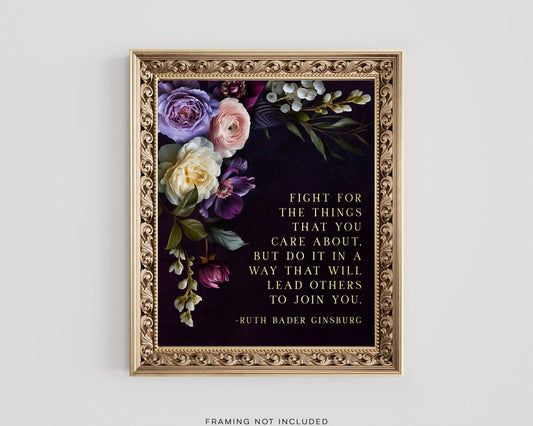 Ruth Bader Ginsburg Quote Print - Lawyer Gift - RBG Gift - Law Graduate Gift - Feminism - Gold Foil Print - 8.5x11 inches