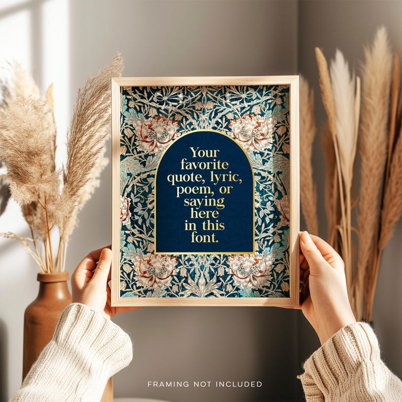 Custom Gold Foil Print - Custom Lyric Print - Your Quote Here - Personalized Gold Foil Print - Custom William Morris Art