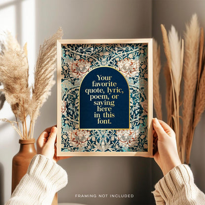 Custom Gold Foil Print - Custom Lyric Print - Your Quote Here - Personalized Gold Foil Print - Custom William Morris Art
