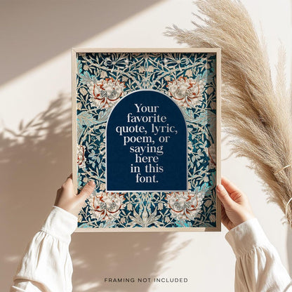 Custom Gold Foil Print - Custom Lyric Print - Your Quote Here - Personalized Gold Foil Print - Custom William Morris Art