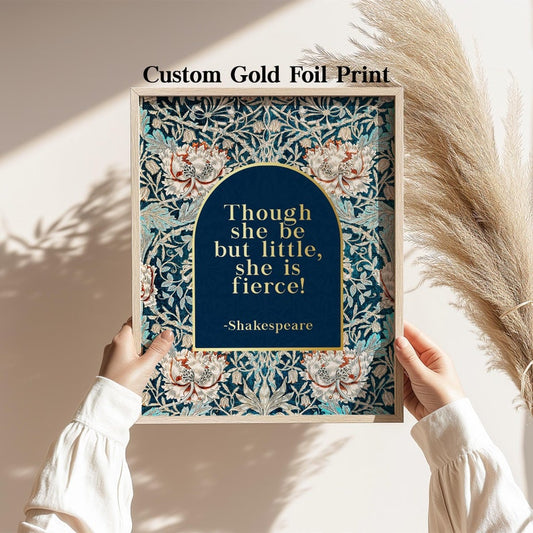 Custom Gold Foil Print - Custom Lyric Print - Your Quote Here - Personalized Gold Foil Print - Custom William Morris Art