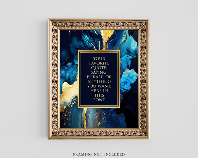 Custom Quote Gold Foil Print: Personalized Wall Art