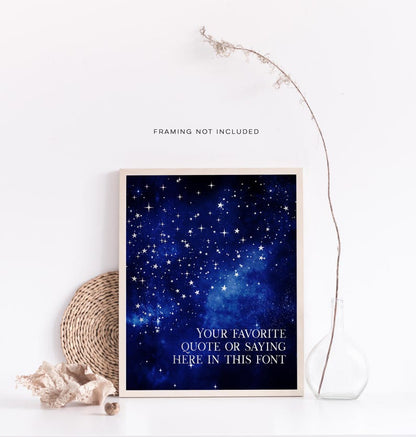 Custom Quote Gold Foil Print: Starry Night Wall Art (8.5x11 inches)