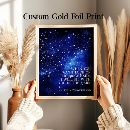 Custom Quote Gold Foil Print: Starry Night Wall Art (8.5x11 inches)