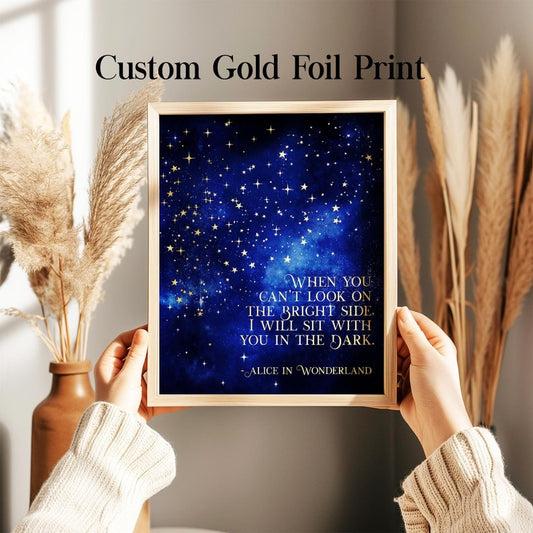 Custom Quote Gold Foil Print: Starry Night Wall Art (8.5x11 inches)