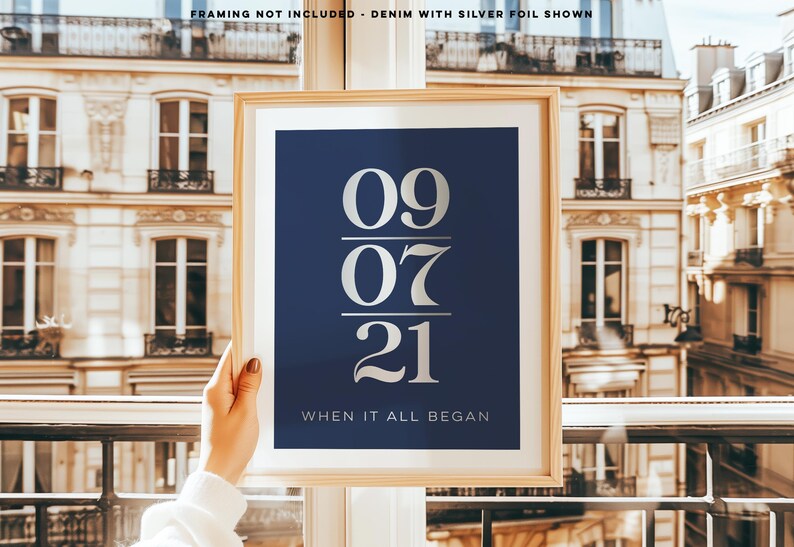 Personalized Gold Foil Date Print: Anniversary, Wedding, Birth