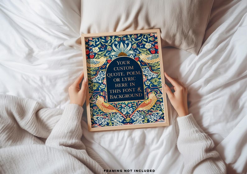 Custom Gold Foil William Morris Print: Personalized Quote Art