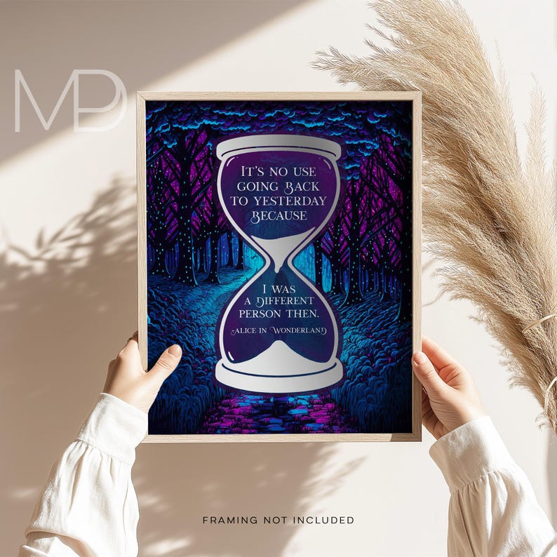 Alice in Wonderland Gold Foil Art Print: Bookish Decor