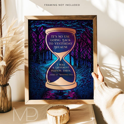 Alice in Wonderland Gold Foil Art Print: Bookish Decor
