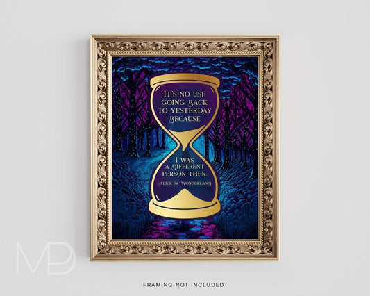 Alice in Wonderland Gold Foil Art Print: Bookish Decor