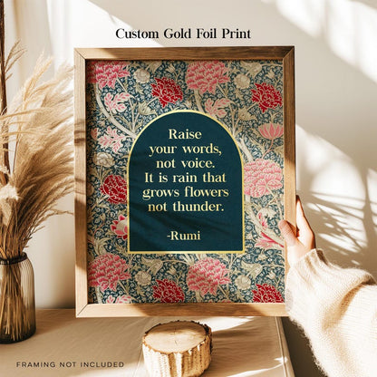Custom Gold Foil William Morris Print: Personalized Quote Art